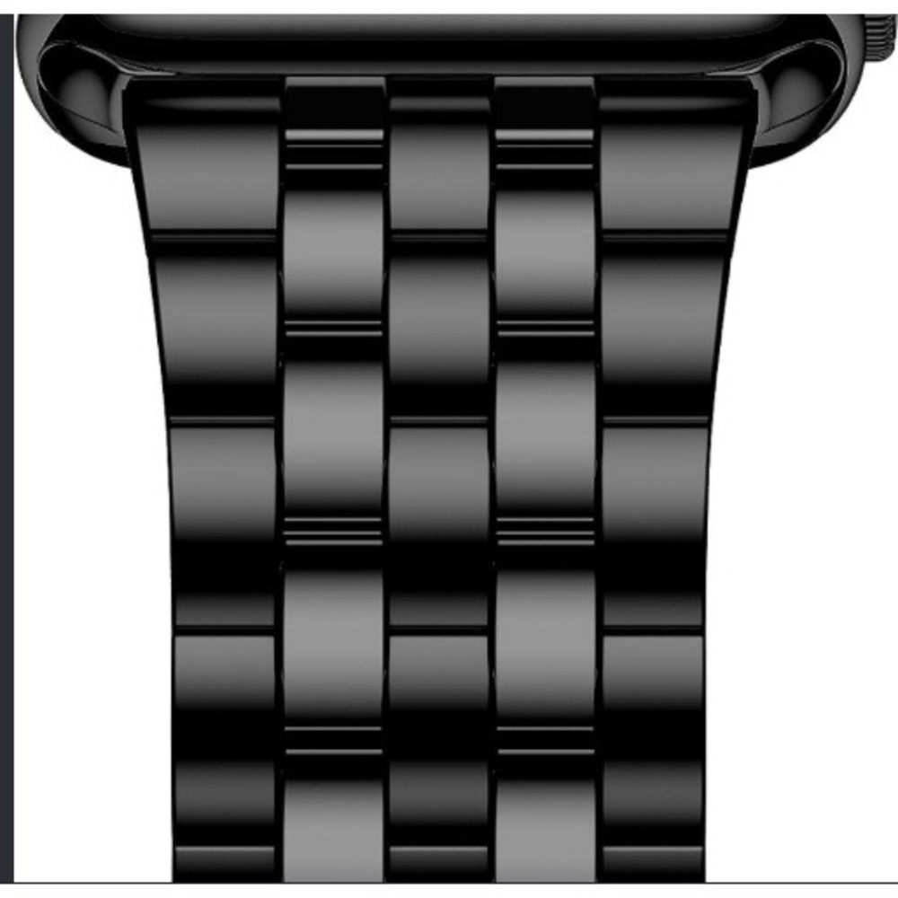 Iiteeology 7 Rows Black Stainless Steel Watch Band 38 40 41mm Apple Watch Link